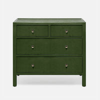 Jarin Dresser 36" in green color and with four drawers, front view.