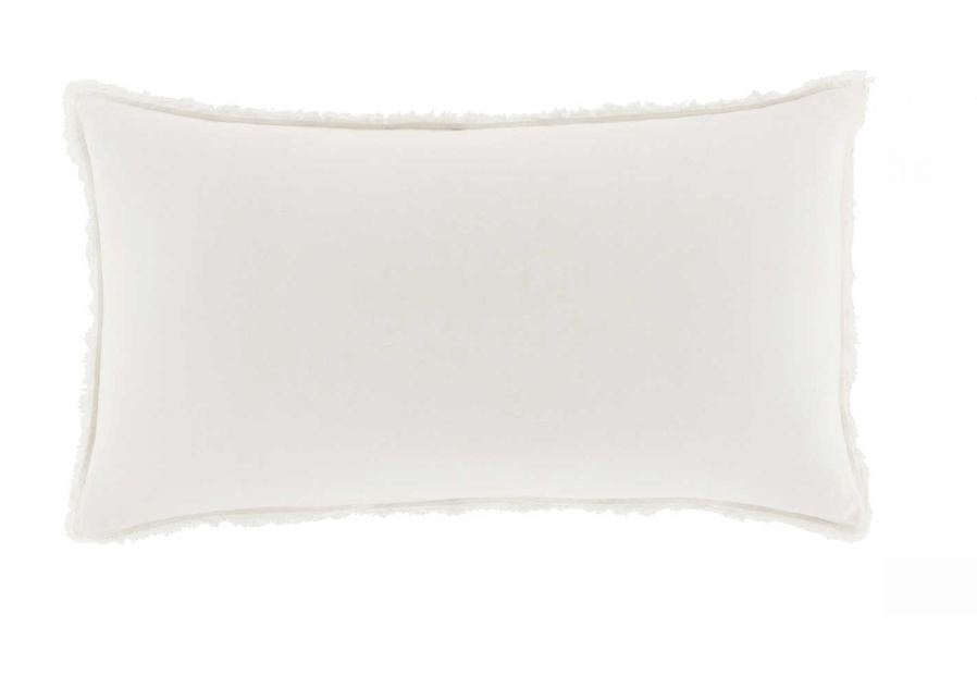 A white pillow from Faye Linen Plaster Collection.