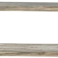 Trabe Console with Bleached Spalted Primavera and gunmetal frame.