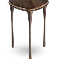 Reuleaux Drink Table with rounded, asymmetrical tops and elegantly tapered legs designed by Bruce Andrews.