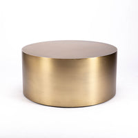 Drum Cocktail Table, Brushed Bronze finish and clean lines, designed in 1960 by Milo Baughman.