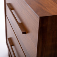 Sloane solid walnut 2 Draw Nightstand. The drawers are constructed of hardwood, dovetailed sides and bottoms and finished in the Green Guard certified finish.