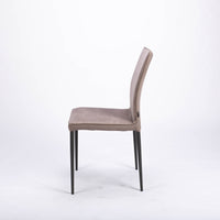 A grey elegant Nata dining chair with Anthracite Leg. Side view.