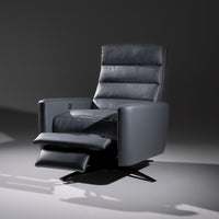Cirrus reclines leather chair in grey color.