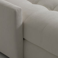 Large white u-shaped Carmet Sectional with sleek track arms. Closed up side vew.