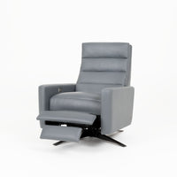 Cirrus reclines leather chair in grey color.