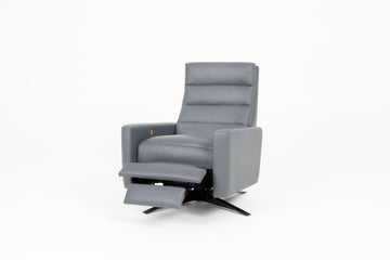 Cirrus reclines leather chair in grey color.