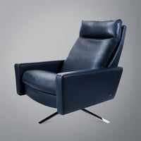American Leather's Cloud Comfort recliner chair, blue.