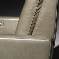 American Leather's Cumulus Comfort Air recliner in white color, closed up side view.