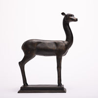 Fawn Sculpture made of iron. Side view.