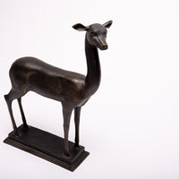 Fawn Sculpture made of iron. Side top view.
