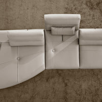 Top view of white leather smart sofa.