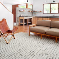 Hagen White Sky Area Rug placed in s living room.