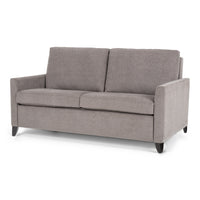 American Leather Harris Two Seat Comfort Sofa bed chenille charcoal with high wood legs.