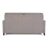 American Leather Harris Two Seat Comfort Sofa bed chenille charcoal with high wood legs, back view.