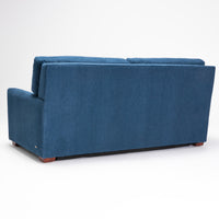 American Leather Klein Two Seat Comfort Sofa bed in blue color, back view.
