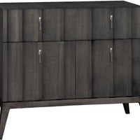 Ava Hall chest, black, brushed hardware, with one drawer, two doors and one adjustable shelf.