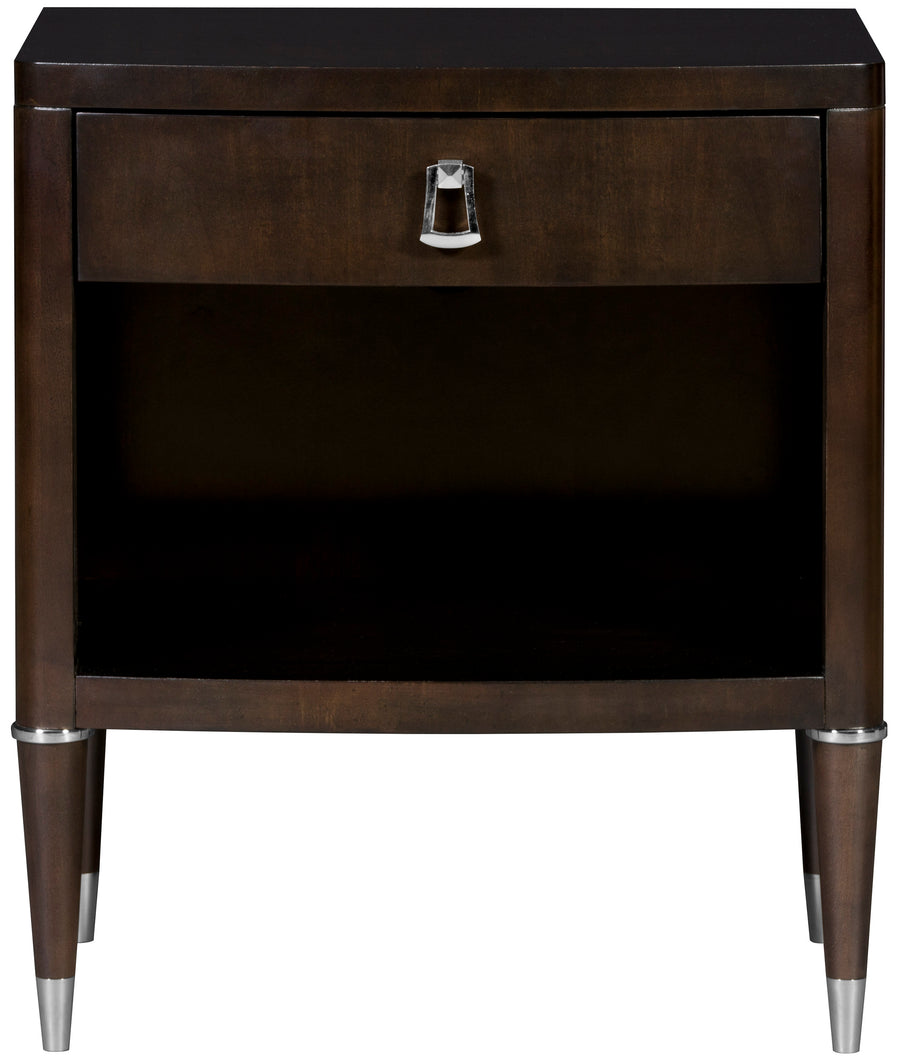 Lillett Nightstand with one drawer, front view.