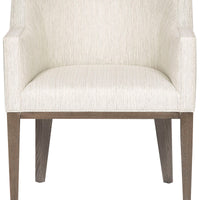 White contoured and curvy Axis Arm Chair. Front view.