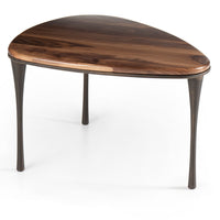 Reuleaux small Cocktail Table with rounded, asymmetrical top and elegantly tapered legs.