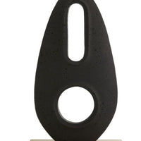 Black Kelso asymmetric Sculpture molded with modern curves & appeal, made from Charcoal Ricestone.