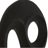 Black Kenly asymmetric Sculpture molded with modern curves & appeal, made from Charcoal Ricestone.