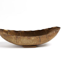 Larkin Bowl crafted from brass with an antique finish, oblong in shape.