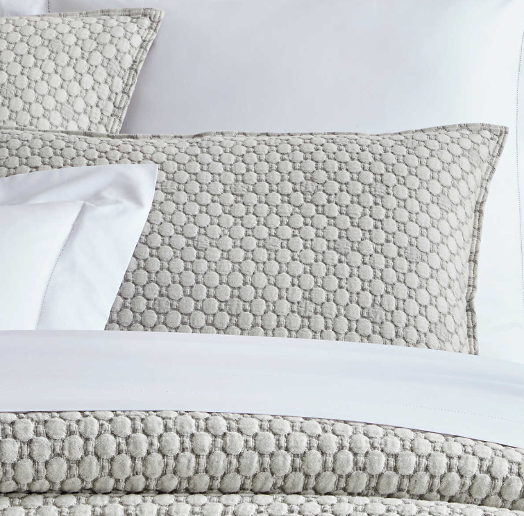 Lodi Matelassé bedding Collection with stonewashed design in a pattern of cool grey.