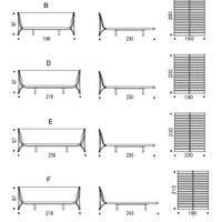 Chart presenting sizes of the Nelson modern bed.