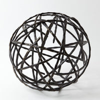 Strap Sphere formed with "straps" of textured iron.
