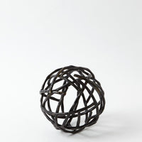 Strap Sphere formed with "straps" of textured iron.