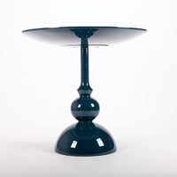 Navy blue based Fannin Entry Table with white top with scaled traditional shape.